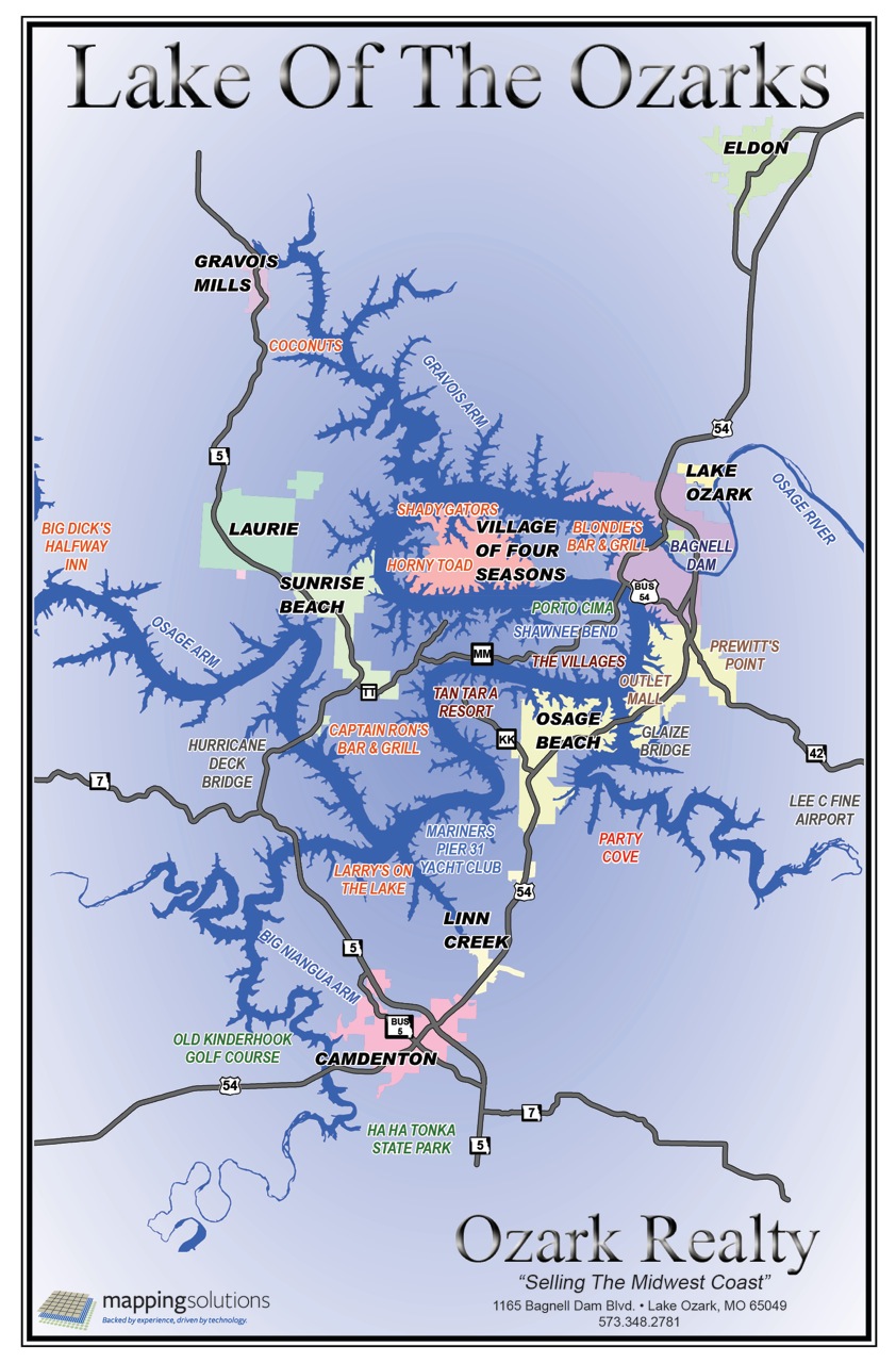 Lake Of The Ozarks Missouri In Romantik Bir Ka Ama N En Kapsaml Lake Of The Ozarks Map 